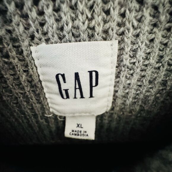 Gap Men’s Mock Neck Grey Sweater Size XL - Picture 3 of 8